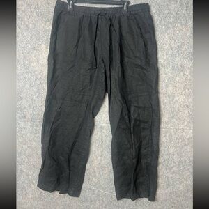 Tommy Bahama‎ Woman Size Large Black 100% Linen drawstring Pants